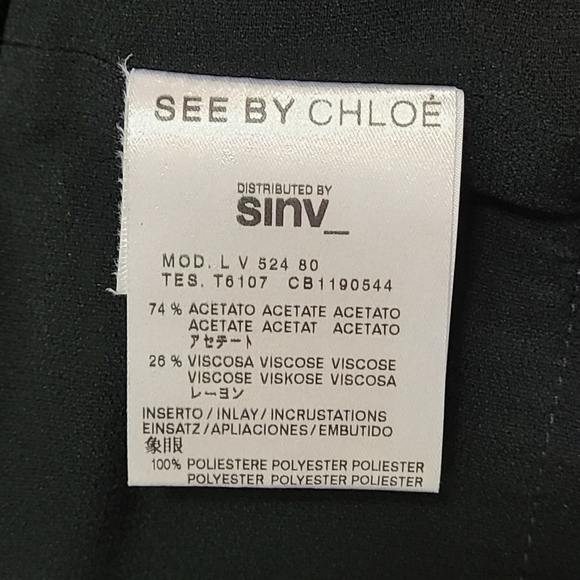 SEE BY CHLOE Black Cocktail Mini Dress Women's Size 6 - Picture 15 of 16